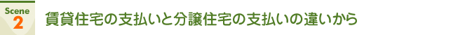 Scene2 賃貸住宅の支払いと分譲住宅の支払いの違いから